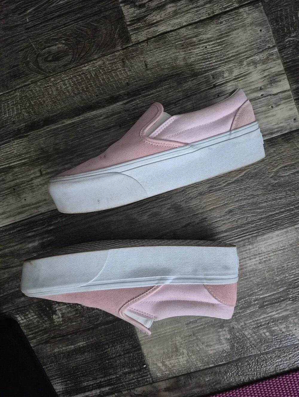 Vans Slip On Stackfrom Suede Sneakers Platform Rose Pink Size 9.5